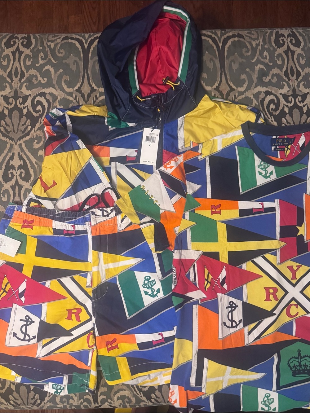 Ralph Lauren Multicolor Nautical Flag Print Jacket